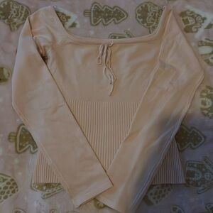 Cute light pink off the shoulders sweater